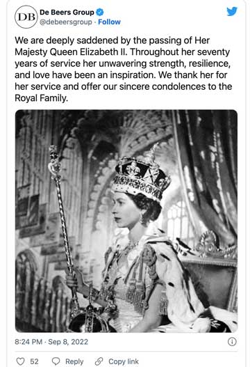 Reine Elizabeth II De Beers