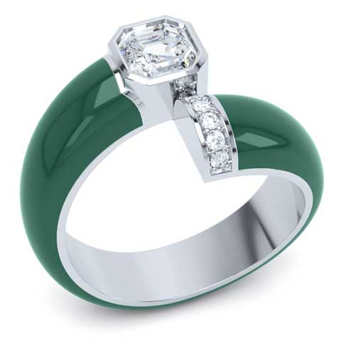 Loev bague émail diamant