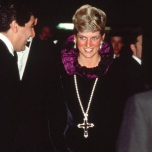 Princesse Diana Birthright charity event wearing the Attallah cross Kim Kardashian