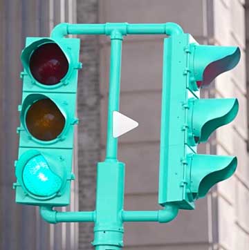Tiffany Blue traffic lights